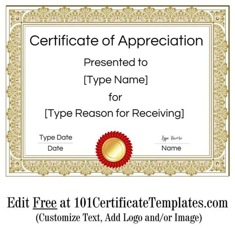 Certificate Of Appreciation For Gratitude Certificate Template