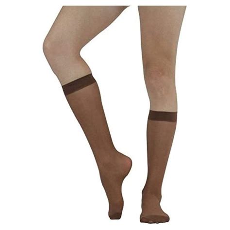Sheer Nylon Knee High Stockings Pack Of 6 Pairs Knee High Stockings Womens Knee High Socks