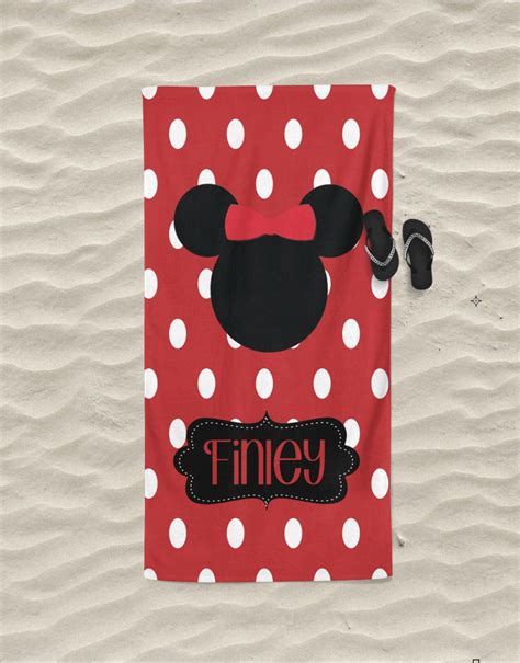 Personalized Monogram Beach Towel Minnie Mouse Towel Etsy