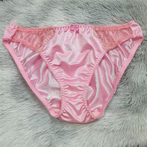vintage silky nylon panties soft pink bikini lace brief size 9 brief hip 44 48 21 99 picclick