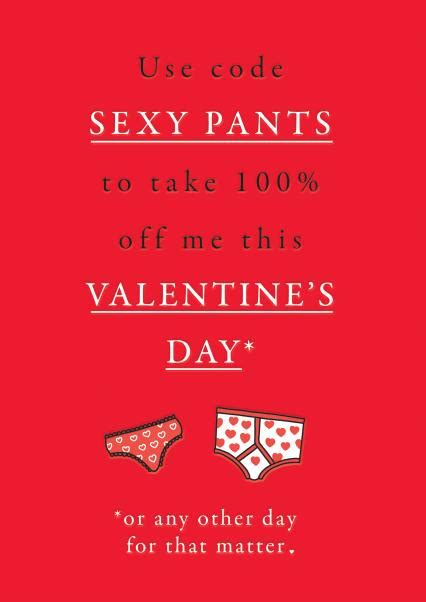 Funny Valentine Card Use Code Sexy Pants Thortful