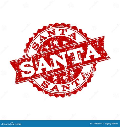 Red Grunge Santa Stamp Seal Watermark Stock Vector Illustration Of
