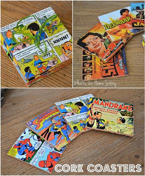Diy Cork Coasters Whats Ur Home Story Cork Diy Comic Book Crafts