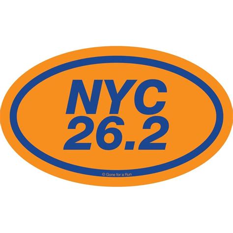 262 New York Oval Vinyl Decal Orangeblue Nyc Marathon Decal Nyc