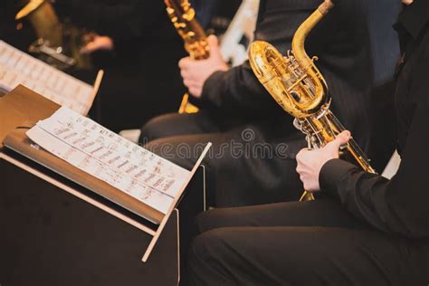 Man Blowing Saxophone Stock Image Image Of Formal Holding 29665415
