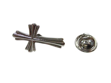 Intricately Detailed Religious Cross Lapel Pin Kiola Designs