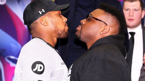 Anthony Joshua Vs Jarrell Miller Security Separate Intense Face Off After Brit Tells American