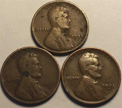 1935 Wheat Penny Value Are “d” “s” No Mint Mark Worth Money