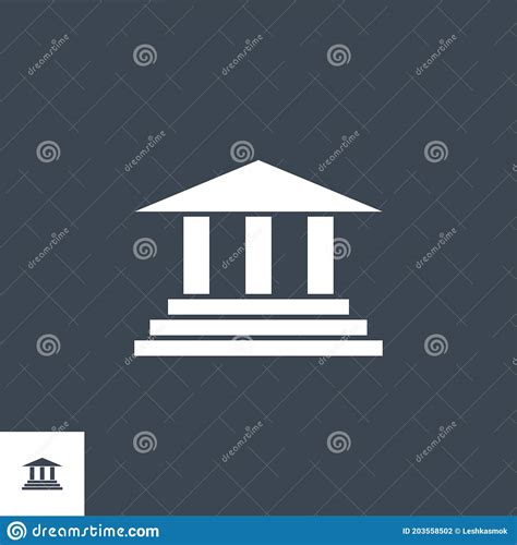 Bank Building Related Vector Glyph Icon Stock Vector Illustration Of