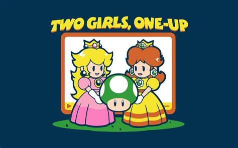 Wallpaper One Up Super Mario Princess Peach Humor Daisy Video Games Nintendo 1680x1050