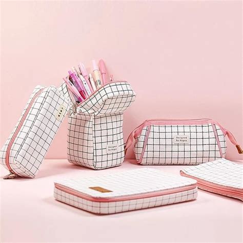 Grid Pink Pencil Pouch Series Otrio Stationery Gifts