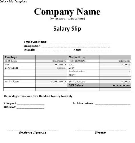 Images Of Salary Slip Format Matesbxe
