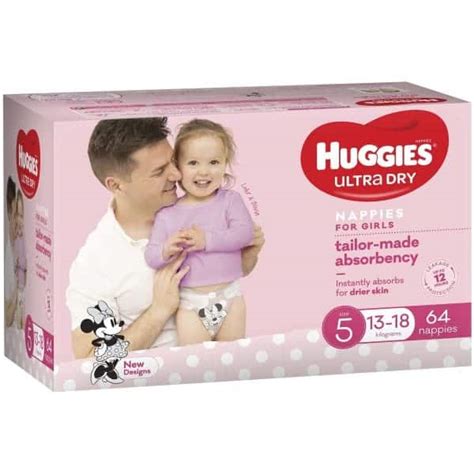 Buy Huggies Ultra Dry Nappies Walker 13 18kg Girl 64pk Jumbo Online