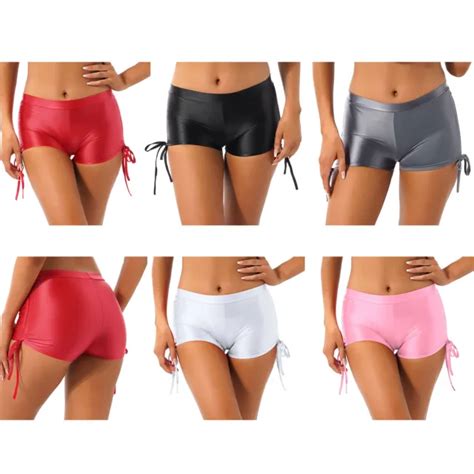 Women S Shiny Booty Shorts Wet Look Hot Pants Glossy Dance Party Disco Clubwear Picclick