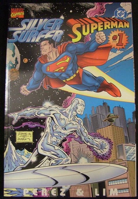 Silver Surfer Superman 1 Marvel Dc Comic 1st Print Perez Lim Austin