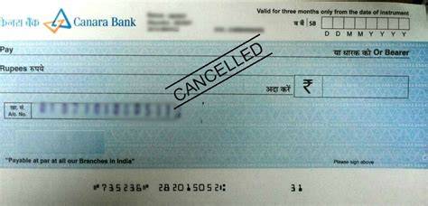 How To Write A Cheque In Canara Bank Selfaccount Payeecancelled