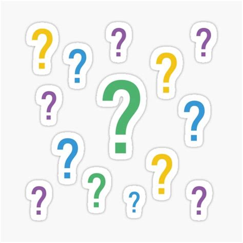 Colorful Question Mark Sticker Asking Sticker Sticker For Sale By
