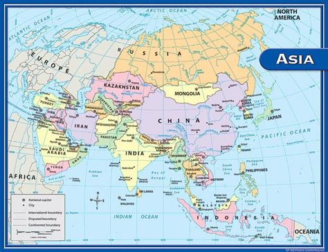 Teacher Created Resources Asia Map Chart Tcr7652 Supplyme