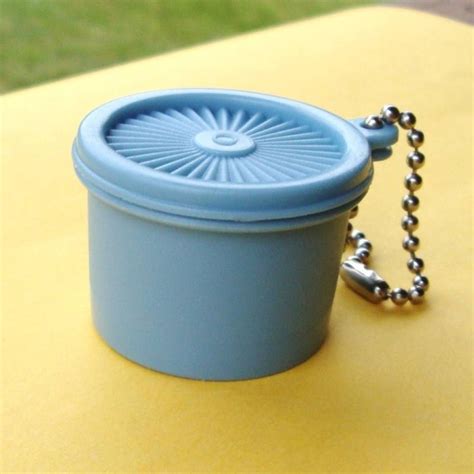 Vintage S Mini Tupperware Container Key Chain Free Gift With