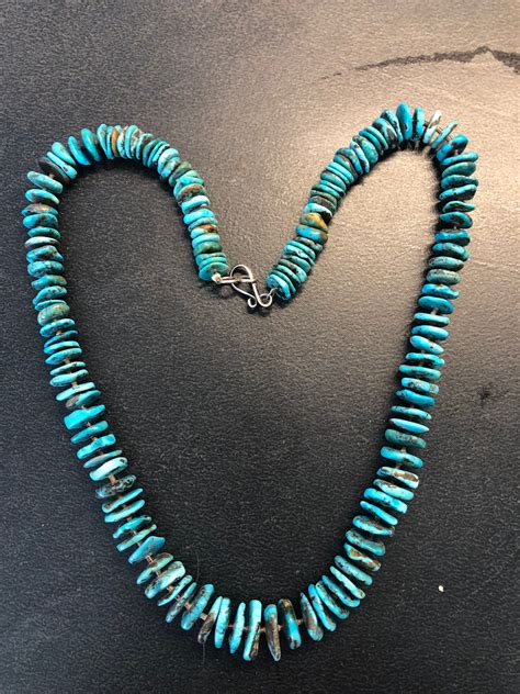 VINTAGE SANTO DOMINGO Native American Turquoise Disc Necklace Etsy
