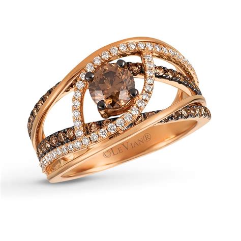 Le Vian Chocolate Diamond Ring 1 38 Ct Tw 14k Strawberry Gold