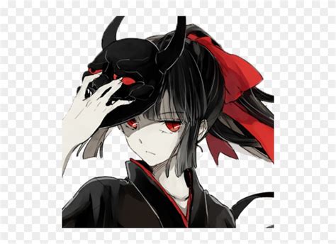 Photo Anime Girl With Black Hair And Red Eyes Free Transparent Png