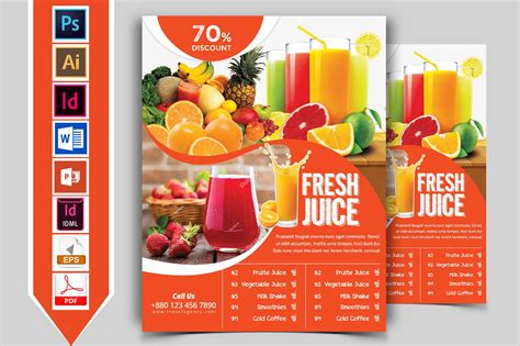 Fruit Juice Menu Flyer Vol 03 Creative Daddy