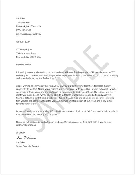 Reference Letter Template Download Free Word Template