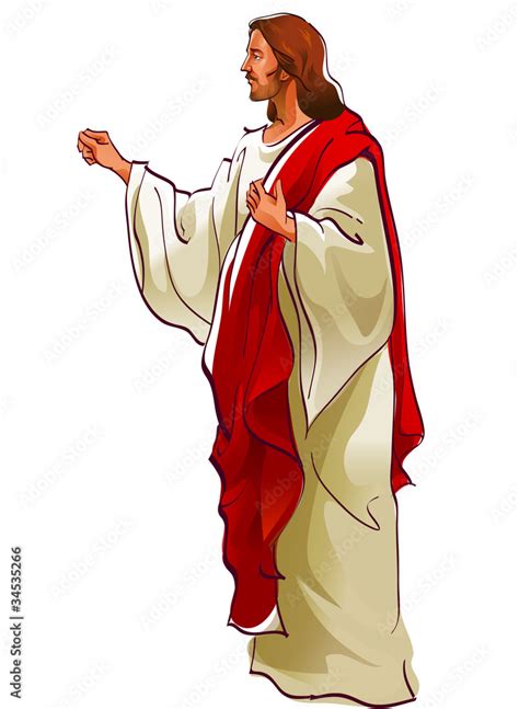 Side View Of Jesus Christ Standing Stock Vector Adobe Stock