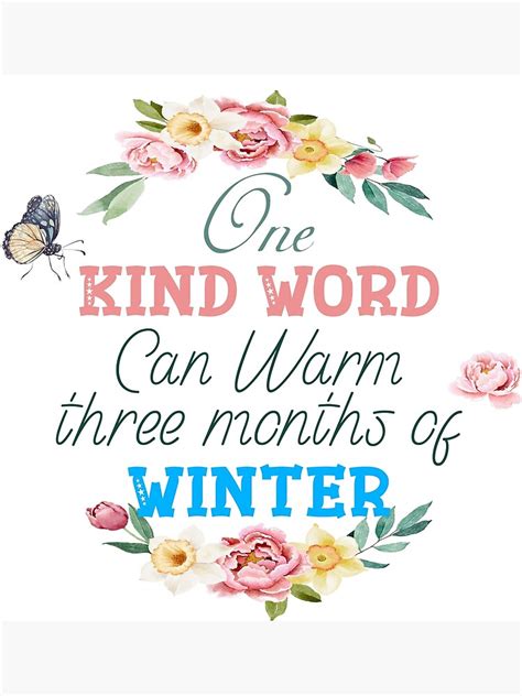 One Kind Word Quote Poster For Sale By Karyalangit Redbubble