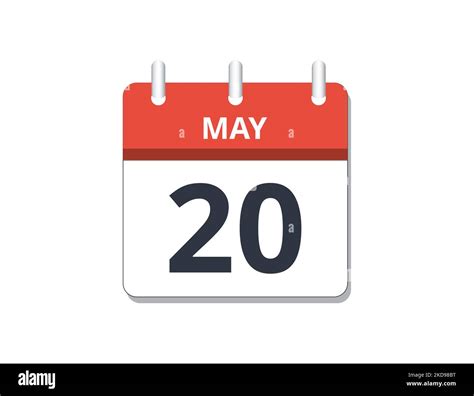 May 20th Calendar Icon Vector Concept Of Schedule Business And Tasks