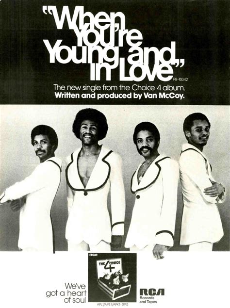 Classic 70s Music Ads The Choice Four ‘when Youre Young And In Love