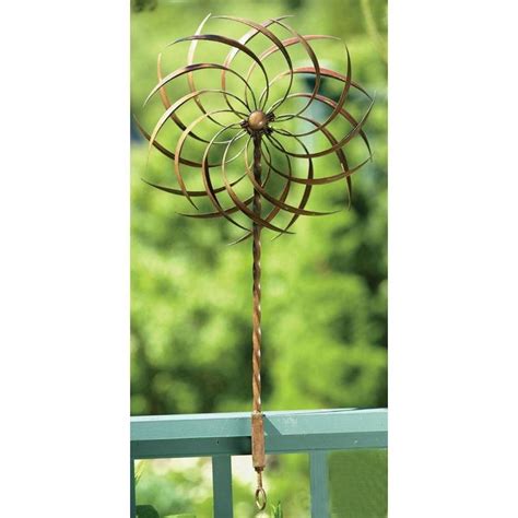 Handcrafted Copper Plated Ornamental Outdoor Garden Wind Spinner Pin