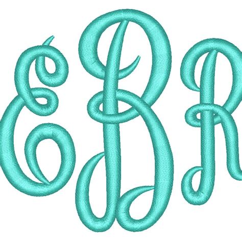 Circle Monogram Embroidery Font Bx Files Etsy