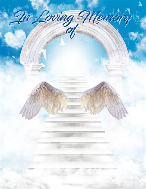 Sky In Loving Memory Of Angel Wings Memorial Png Add Photo Etsy Uk