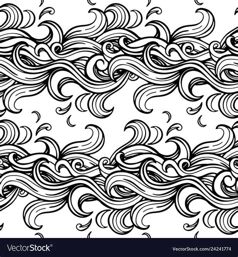 Black And White Wave Patterns Royalty Free Vector Image