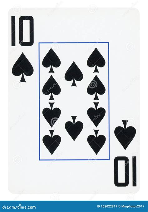 Ten Of Spades Playing Card Isolated On White Stock Image Image Of