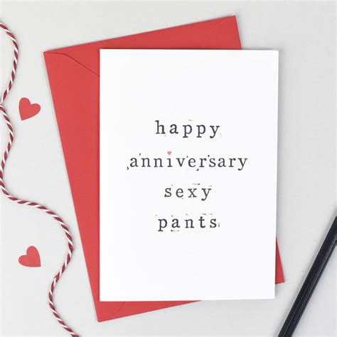 Happy Anniversary Sexy Or Lover Pants Card By The Two Wagtails