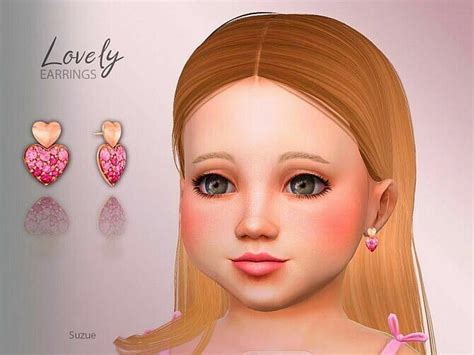 Lovely Hearts Toddler Earrings By Suzue Sims 4 Cc Download