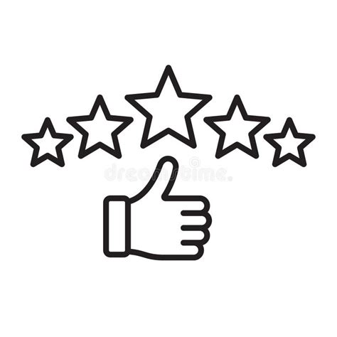 Five Star Rating Linear Icon Stock Vector Illustration Of Evaluation