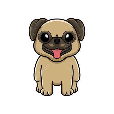 Gambar Kartun Anjing Pug Kecil Yang Lucu Anak Tersenyum Silsilah Png