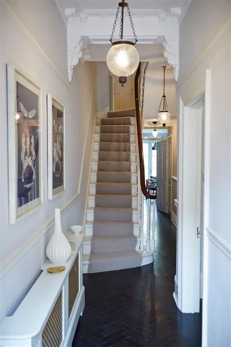Paint Stairs Love Banister White Hallway Modern Hallway Hallway Designs