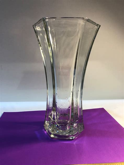 Tall Thick Glass Vase Etsy