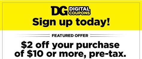 2 off 10 dollar general dg digital coupons digital coupons dollar general