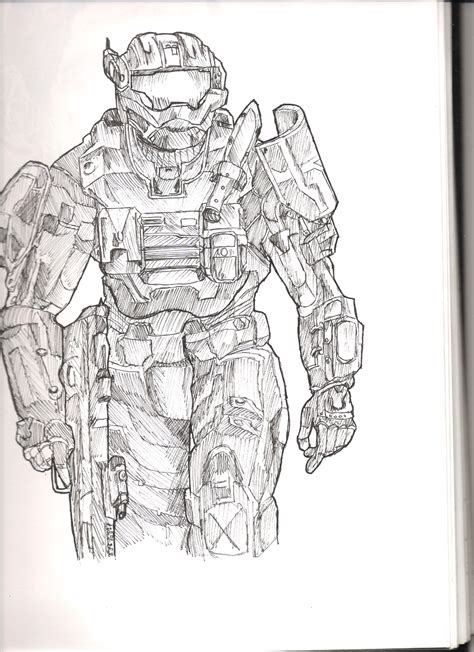Halo Reach Pen Drawing By Majin Luffy On Deviantart