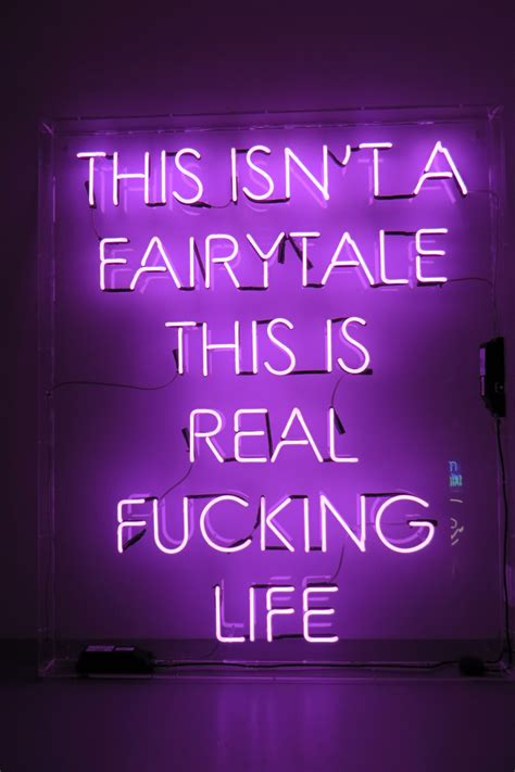 Inspirational Quotes Neon Lights Purple Wallpaper Dark Purple
