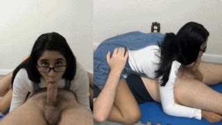 Erica Rewards Her Boyfriend By Letting Him Dump A Load Down Her Throat While She Wears Overalls