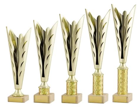 Gold Modern Presentation Cups Achievement Trophies Awards 5 Sizes Free