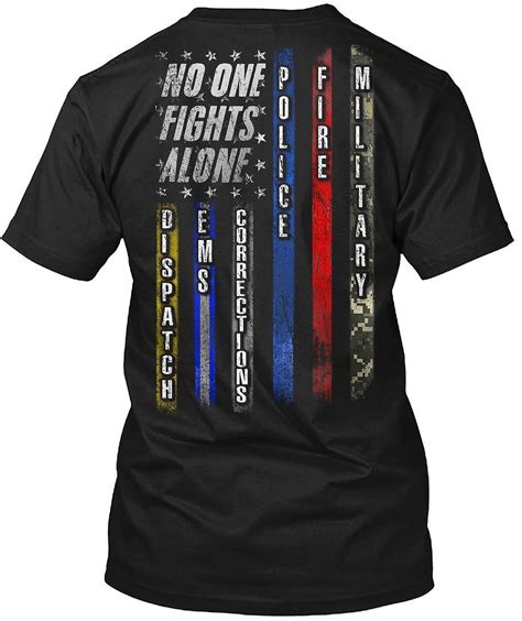 Police T Shirt No One Fights Alone Police T Shirt For Mens