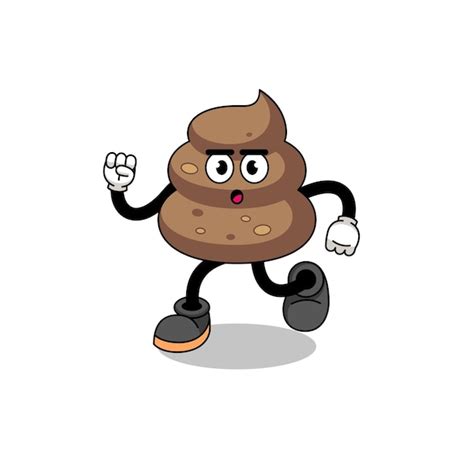 Premium Vector Running Poop Mascot Illustration